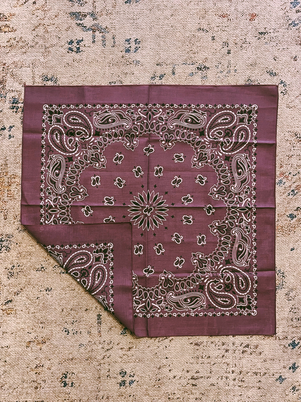 Vintage Paisley Bandana | Purple