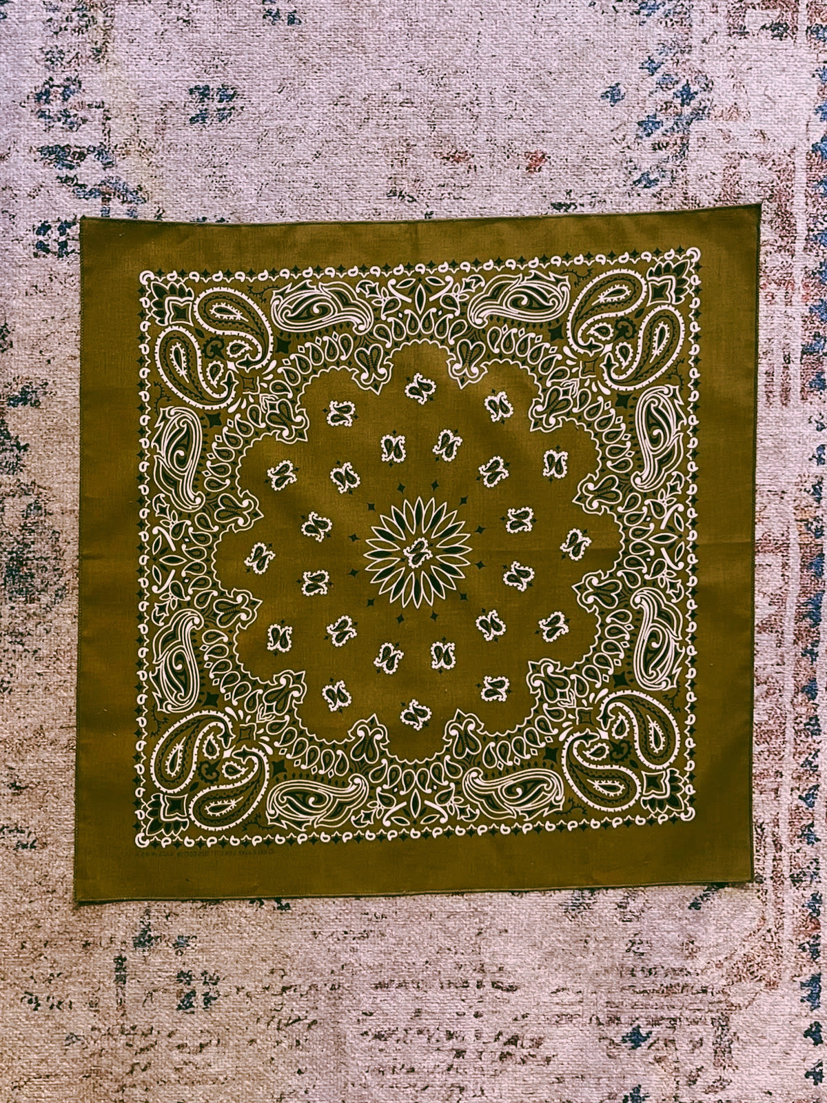 Vintage Paisley Bandana | Olive Green