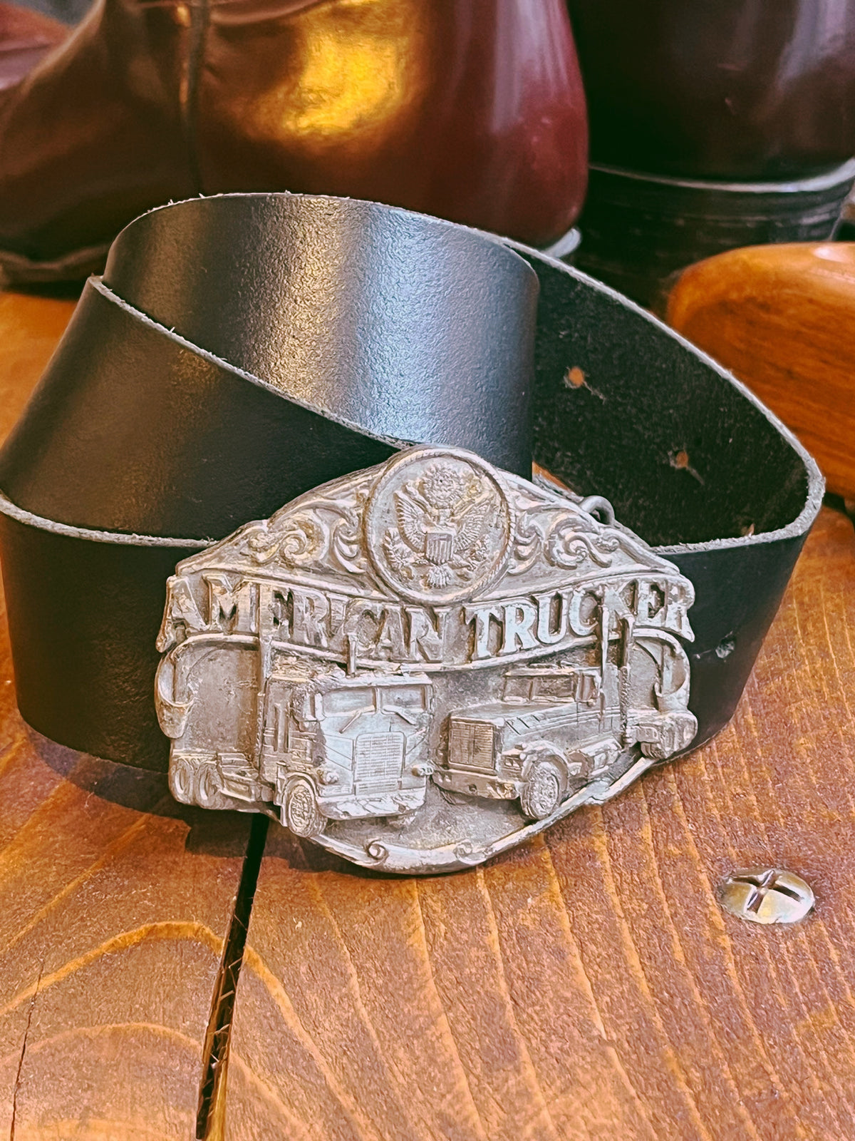 I’d Rather Be Trucking Vintage 1986 Belt Buckle