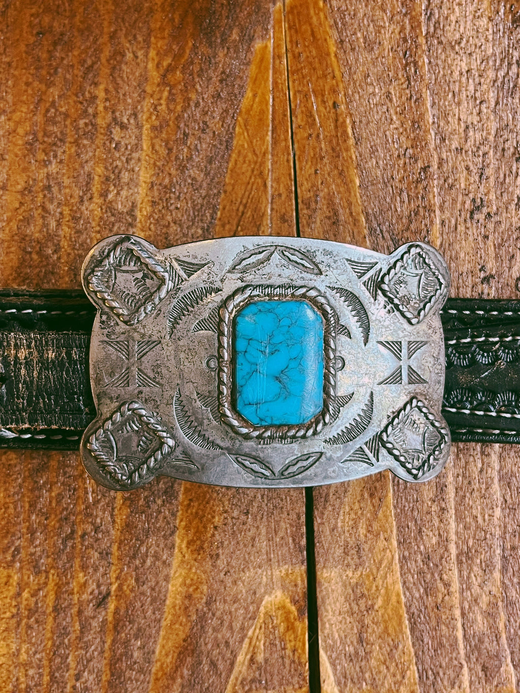 1950's Vintage Sanford Turquoise Belt Buckle