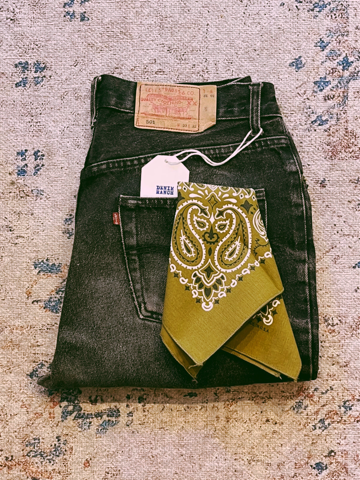 Vintage Paisley Bandana | Olive Green