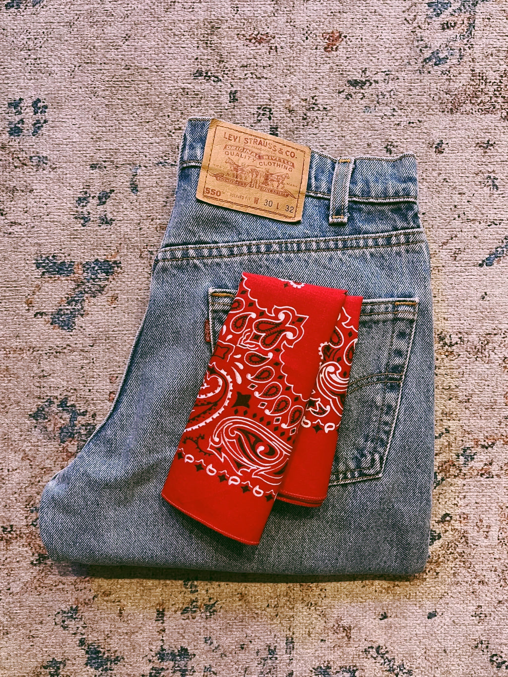 Vintage Paisley Bandana | Red