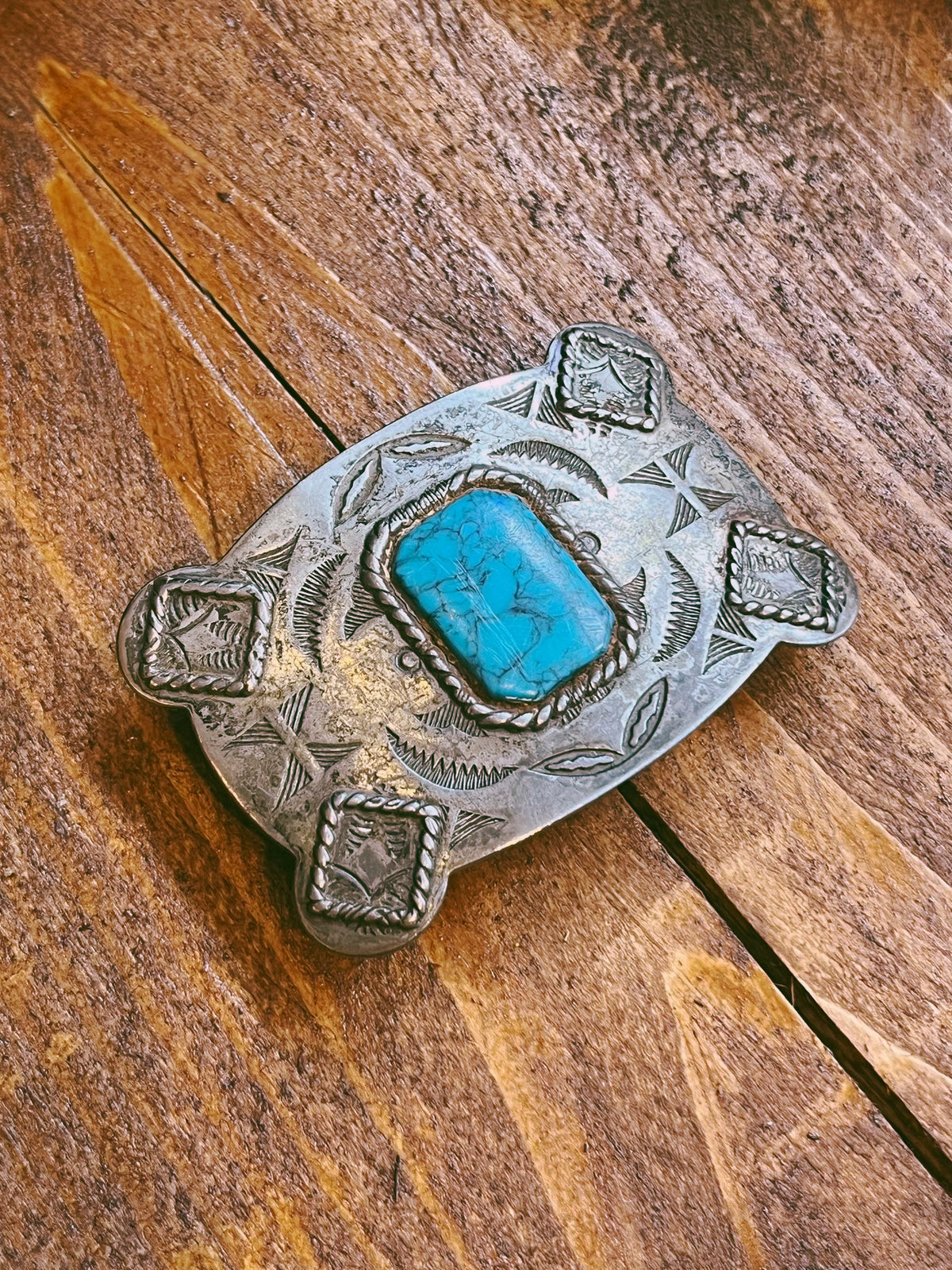 1950's Vintage Sanford Turquoise Belt Buckle