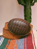 Vintage Leather Armadillo Shell Belt Buckle