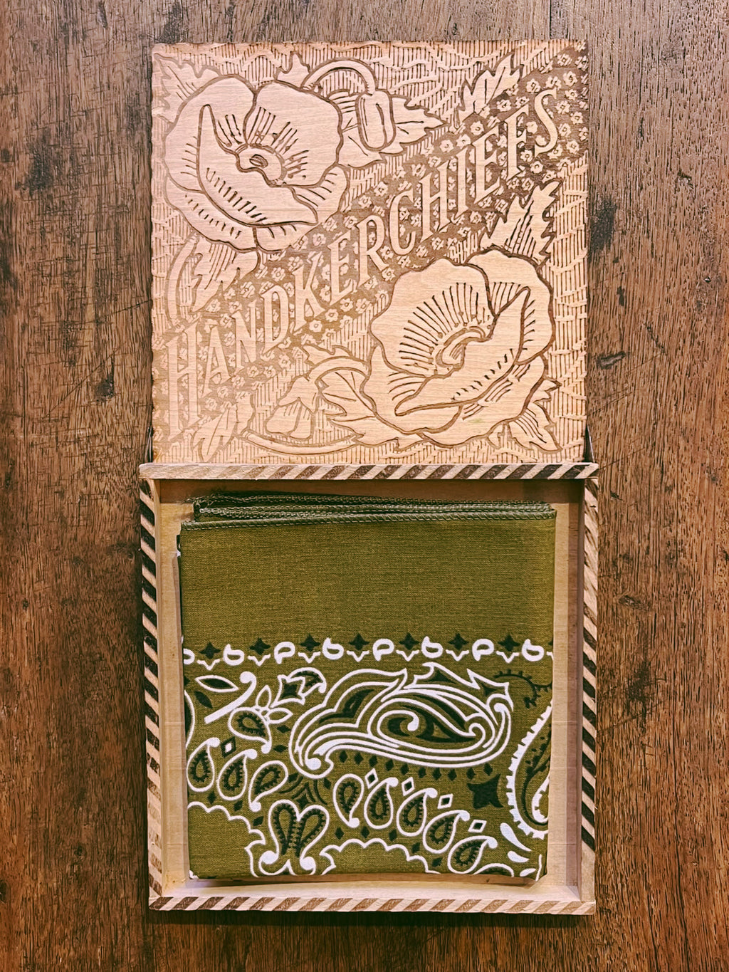 Vintage Paisley Bandana | Olive Green