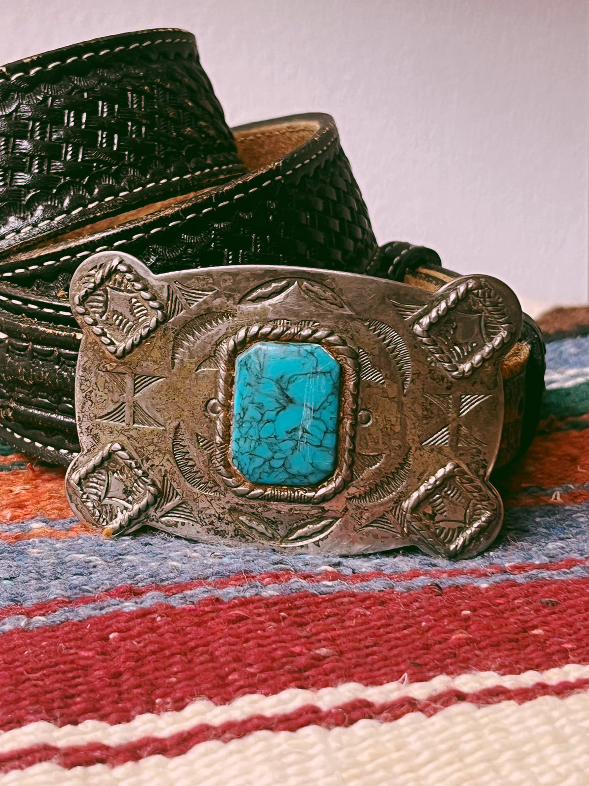 1950's Vintage Sanford Turquoise Belt Buckle